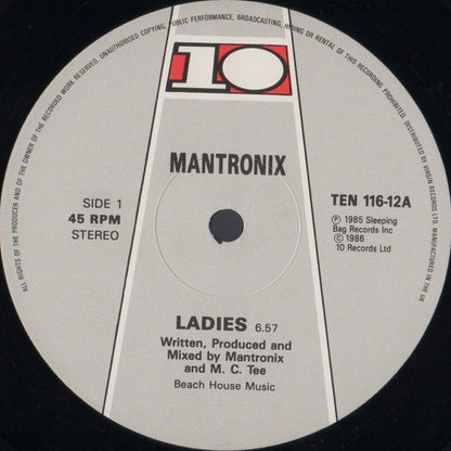 Mantronix : Ladies (12", Pic)