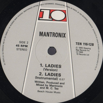 Mantronix : Ladies (12", Pic)