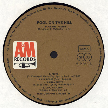 Sergio Mendes & Brasil '66* : Fool On The Hill (LP, Album, Gat)