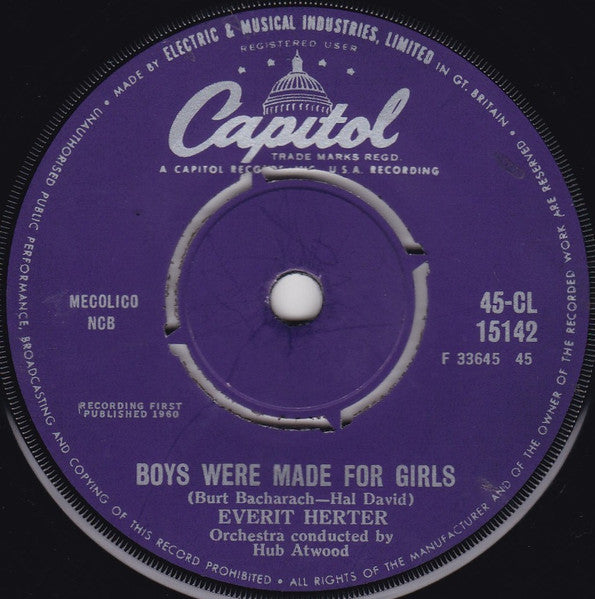 Everit Herter : Boys Were Made For Girls (7")