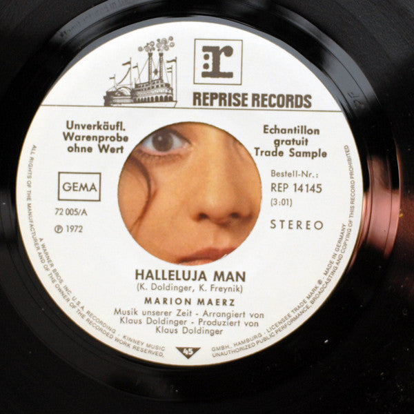 Marion Maerz : Hallelujah Man (7", Single, Promo)
