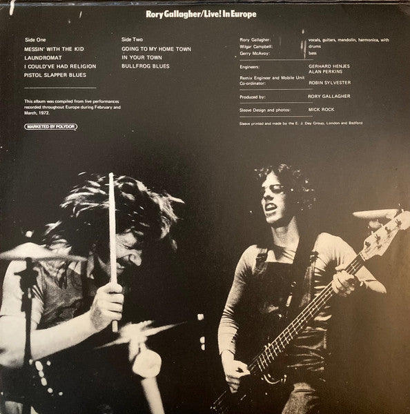 Rory Gallagher : Live! In Europe (LP, Album, Gat)