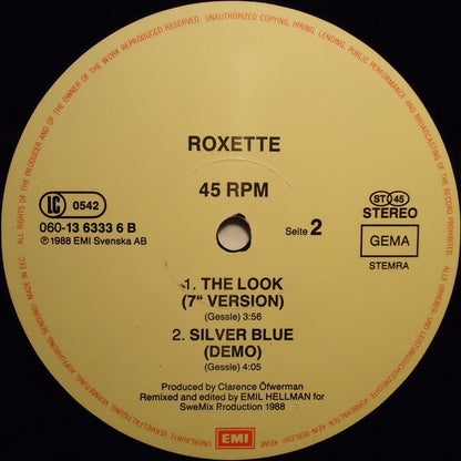 Roxette : The Look (Head-Drum-Mix) (12", Maxi)