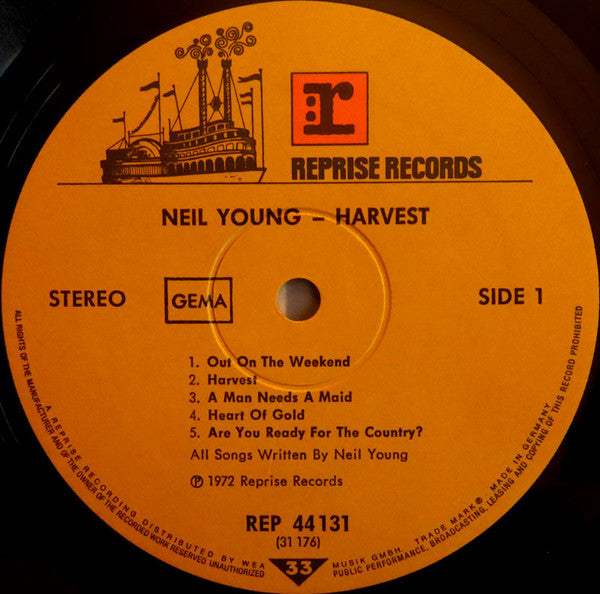 Neil Young : Harvest (LP, Album, RP, Gat)