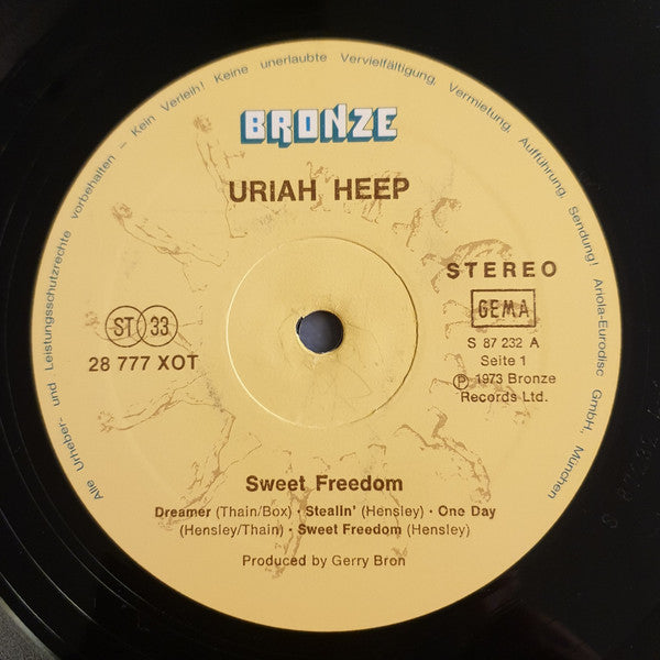 Uriah Heep : Sweet Freedom (LP, Album, RE)