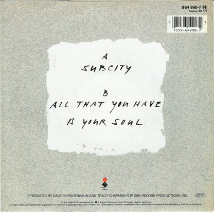 Tracy Chapman : Subcity (7", Single)