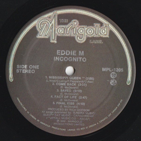 Eddie M (5) : Incognito (LP, Album)