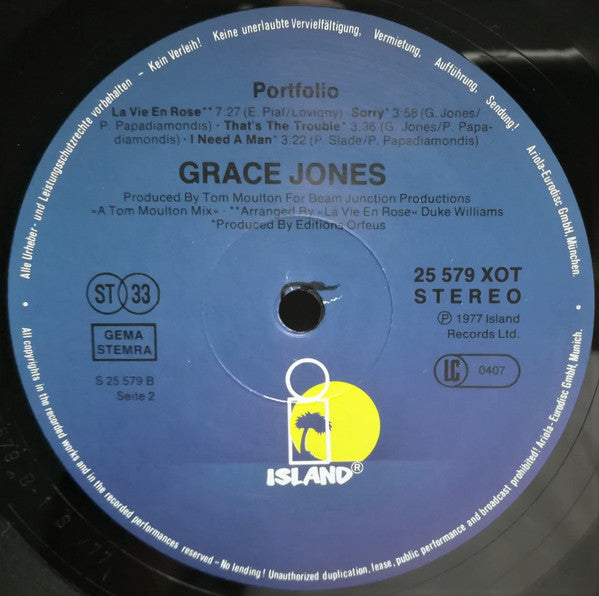 Grace Jones : Portfolio (LP, Album, P/Mixed, RE)
