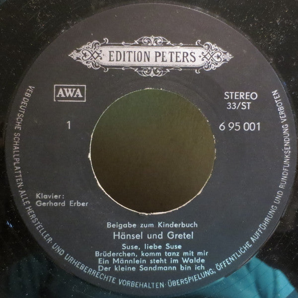 Gerhard Erber : Hänsel Und Gretel (Schallplattenbeilage) (7", Single)