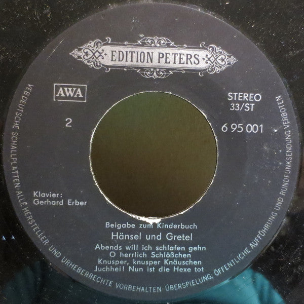 Gerhard Erber : Hänsel Und Gretel (Schallplattenbeilage) (7", Single)