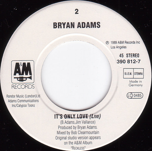 Bryan Adams : Can't Stop This Thing We Started (7", Single)
