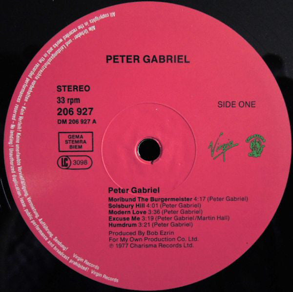 Peter Gabriel : Peter Gabriel (LP, Album, RE)