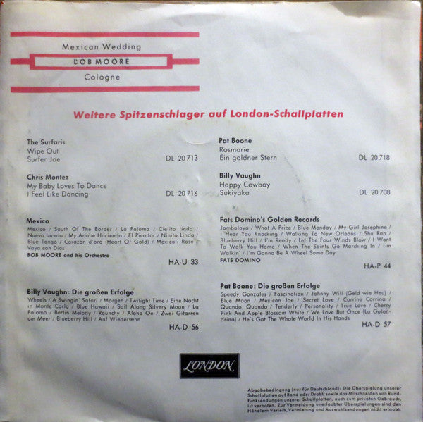 Bob Moore Und Sein Orchester* : Mexican Wedding / Cologne (7", Single)