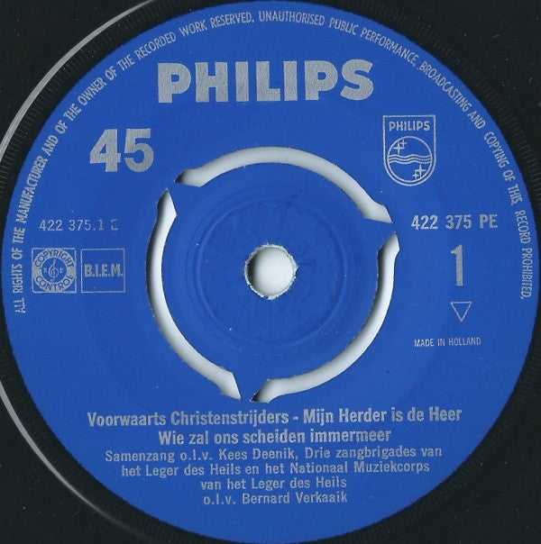 Kees Deenik, Zangbrigades Van Het Leger Des Heils En Het Nationaal Muziekkorps Leger Des Heils O.L.V. Bernard Verkaaik : Voorwaarts Christenstrijders (7", EP)