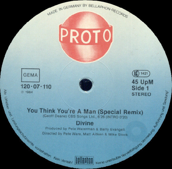 Divine : You Think You're A Man (Special Remix) (12")