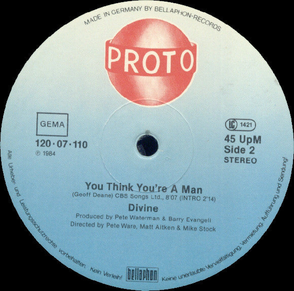 Divine : You Think You're A Man (Special Remix) (12")