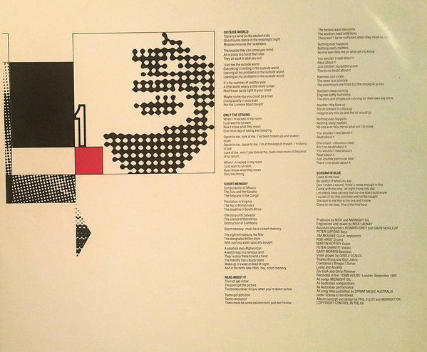 Midnight Oil : 10, 9, 8, 7, 6, 5, 4, 3, 2, 1 (LP, Album, RE)