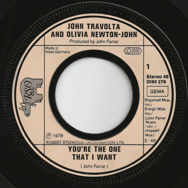 John Travolta, Olivia Newton-John : You're The One That I Want (7", Single, Inj)