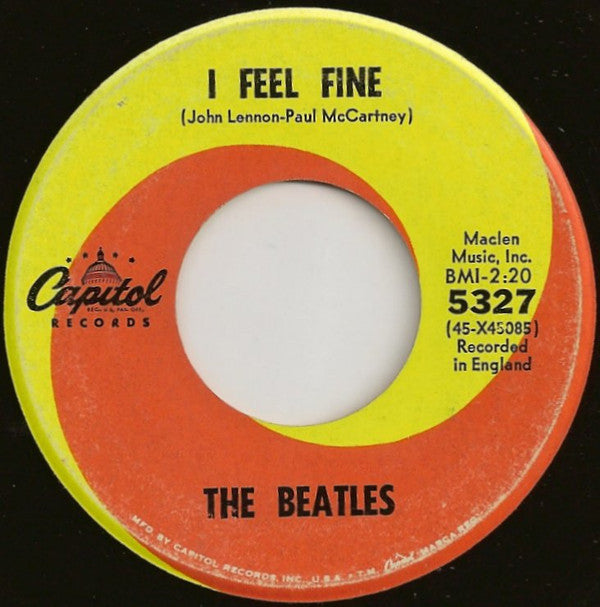 The Beatles : I Feel Fine (7", Single, Scr)