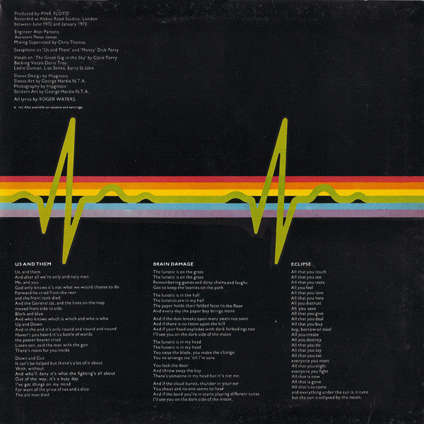 Pink Floyd : The Dark Side Of The Moon (LP, Album, Gat)