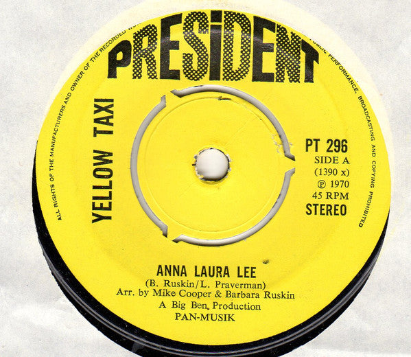 Yellow Taxi : Anna Laura Lee (7", Single)