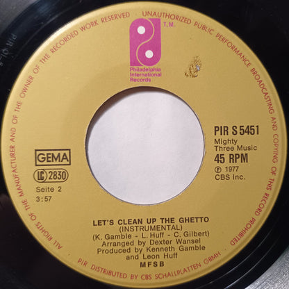 Philadelphia International All Stars / MFSB : Let's Clean Up The Ghetto (7", Single)