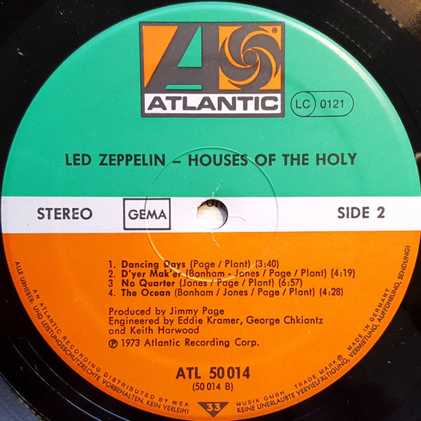 Led Zeppelin : Houses Of The Holy (LP, Album, RE, Gat)