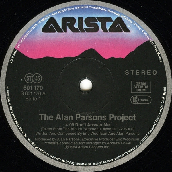 The Alan Parsons Project : Don't Answer Me (12", Maxi)