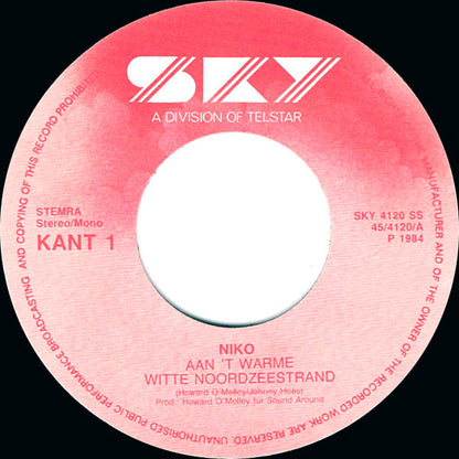 Niko (3) : Aan't Warme Witte Noordzeestrand (7", Single)