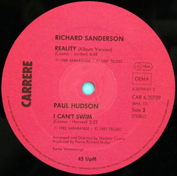 Richard Sanderson : Reality (12", Maxi)
