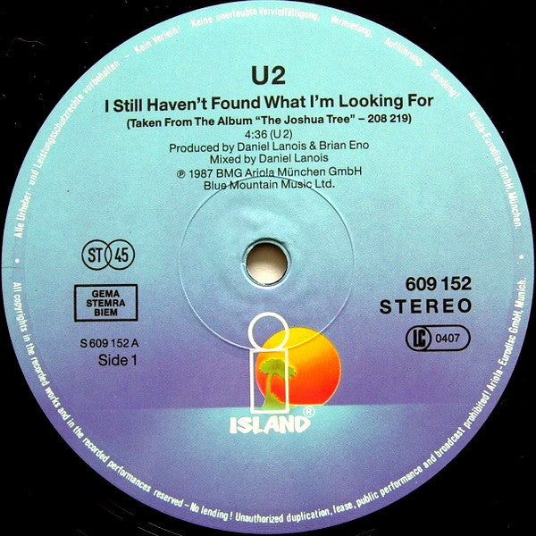 U2 : I Still Haven't Found What I'm Looking For (12", Maxi)