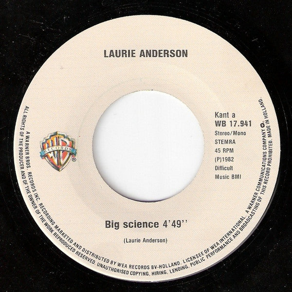 Laurie Anderson : Big Science (7", Single)