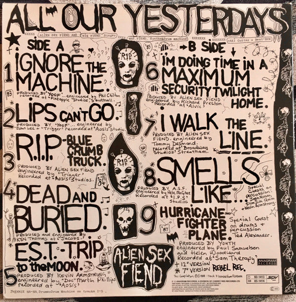 Alien Sex Fiend : All Our Yesterdays (LP, Comp, Sil)