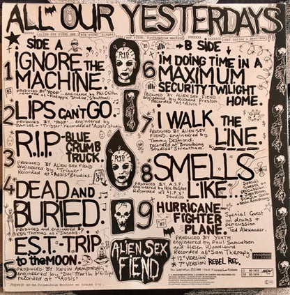 Alien Sex Fiend : All Our Yesterdays (LP, Comp, Sil)