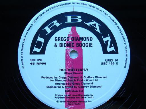 Gregg Diamond & Bionic Boogie : Hot Butterfly (Full Version) (12", Single)