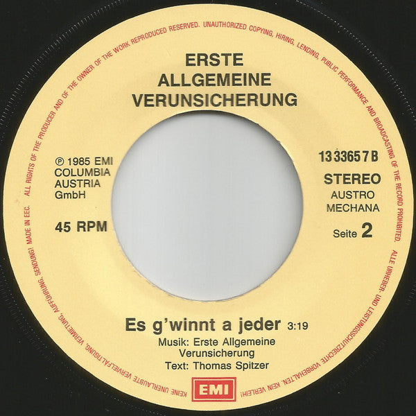 Erste Allgemeine Verunsicherung* : Ba Ba Banküberfall (7", Single)