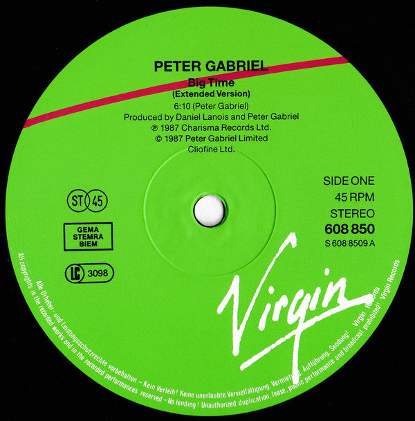Peter Gabriel : Big Time (12", Maxi)