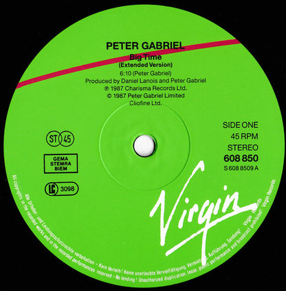 Peter Gabriel : Big Time (12", Maxi)