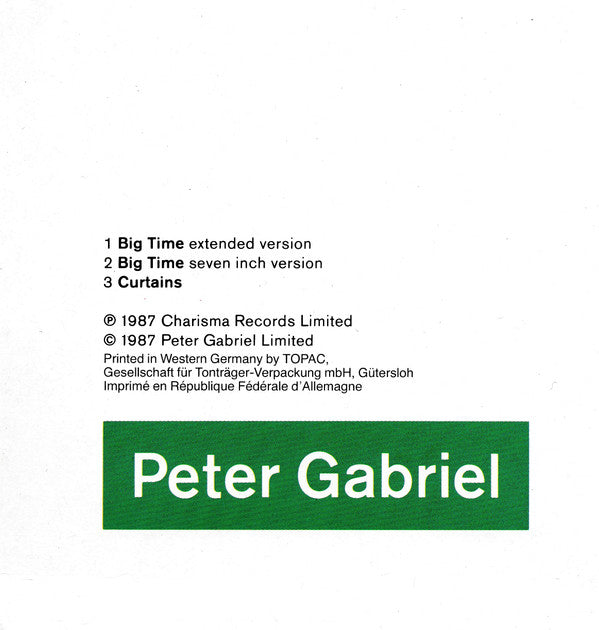 Peter Gabriel : Big Time (12", Maxi)