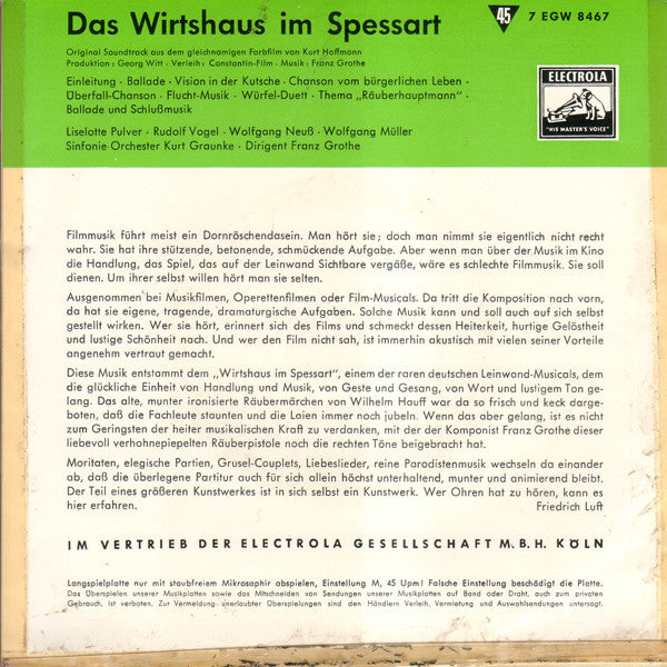 Various : Das Wirtshaus Im Spessart (7", EP)