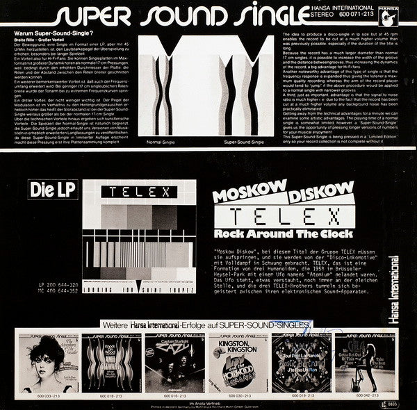 Telex : Moskow Diskow (12", Single)