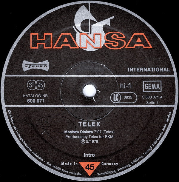 Telex : Moskow Diskow (12", Single)