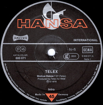 Telex : Moskow Diskow (12", Single)
