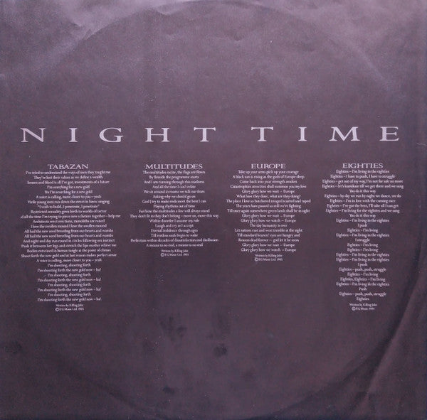 Killing Joke : Night Time (LP, Album, RE)