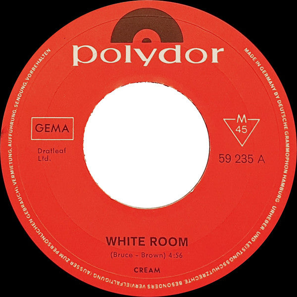 Cream (2) : White Room (7", Single, Mono)