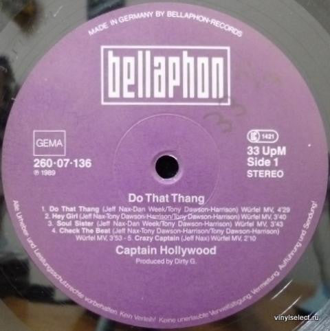 Captain Hollywood : Do That Thang (LP, Album)
