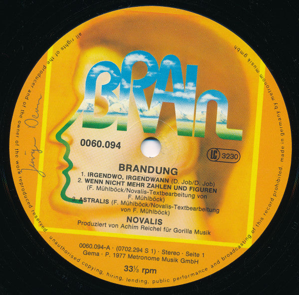 Novalis (3) : Brandung (LP, Album, RE, Rim)