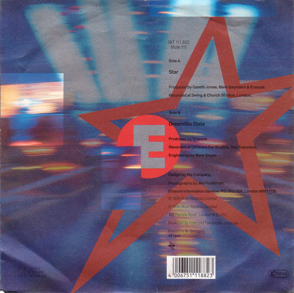 Erasure : Star (7", Single)