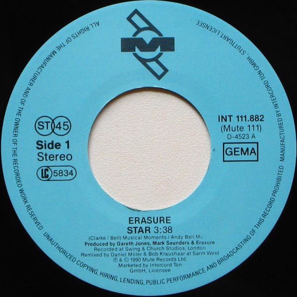 Erasure : Star (7", Single)