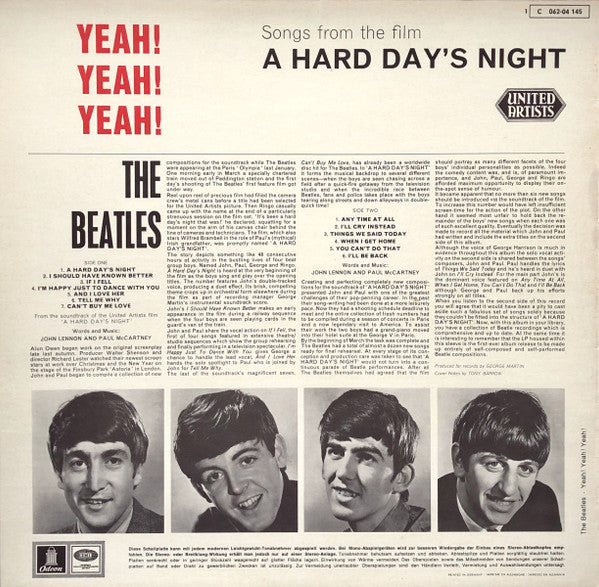 The Beatles : Yeah! Yeah! Yeah! (A Hard Day's Night) - Originals From The United Artists' Picture (LP, Album, RE)